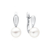 Cercei argint cu perle naturale albe si tortita DiAmanti SK22510EL_W-G